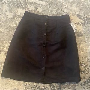 Suede button skirt